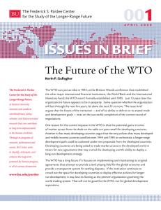 00 1 Issues In BrIef The Future of the WTO