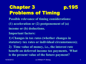 Chapter 3         ... Problems of Timing