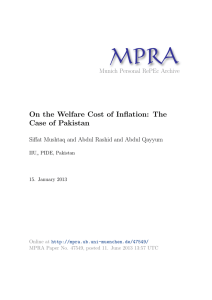 MPRA On the Welfare Cost of Inflation: The Case of Pakistan