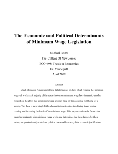 The Economic and Political Determinants of Minimum Wage Legislation  Michael Peters