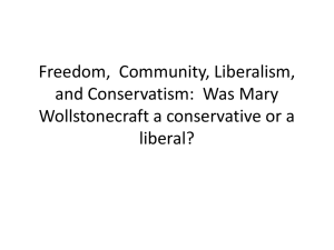 Freedom,  Community, Liberalism, and Conservatism:  Was Mary liberal?