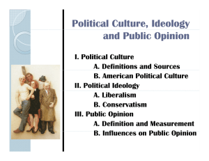 Political Culture, Ideology and Public Opinion