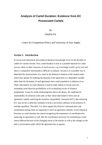 Analysis of Cartel Duration: Evidence from EC Prosecuted Cartels By Oindrila De