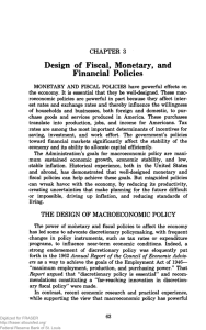 Design of Fiscal, Monetary, and Financial Policies CHAPTER 3