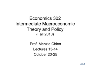 Economics 302 Intermediate Macroeconomic Theory and Policy (Fall 2010)