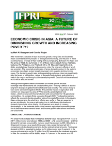 ECONOMIC CRISIS IN ASIA: A FUTURE OF DIMINISHING GROWTH AND INCREASING POVERTY?
