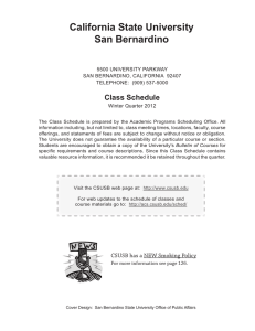 California State University San Bernardino Class Schedule