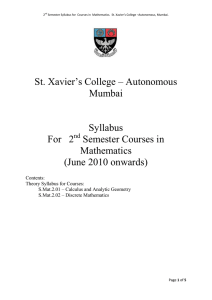 St. Xavier’s College – Autonomous Mumbai Syllabus