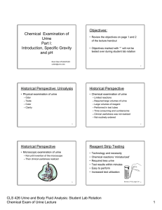 Chemical  Examination of Urine Part I: Introduction, Specific Gravity