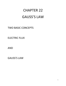 CHAPTER 22  GAUSS’S LAW    TWO BASIC CONCEPTS 