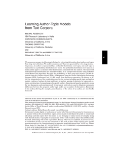 Learning Author-Topic Models from Text Corpora