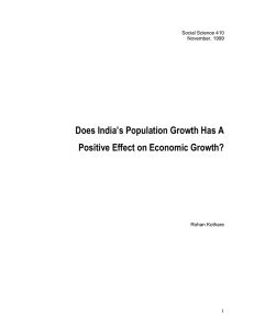 Does India’s Population Growth Has A Positive Effect on Economic Growth?