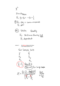 Section 7.1 The   Between Two Means Large Sample Hypothesis Tests