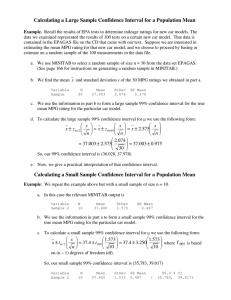 Calculating a Large Sample Confidence Interval for a Population Mean