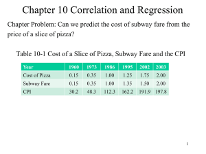 Chapter 10 Correlation and Regression