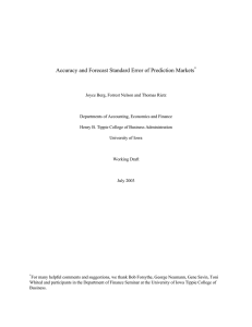 Accuracy and Forecast Standard Error of Prediction Markets