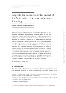 Appetite for destruction: the impact of founding Srikanth Paruchuri* and Paul Ingram**