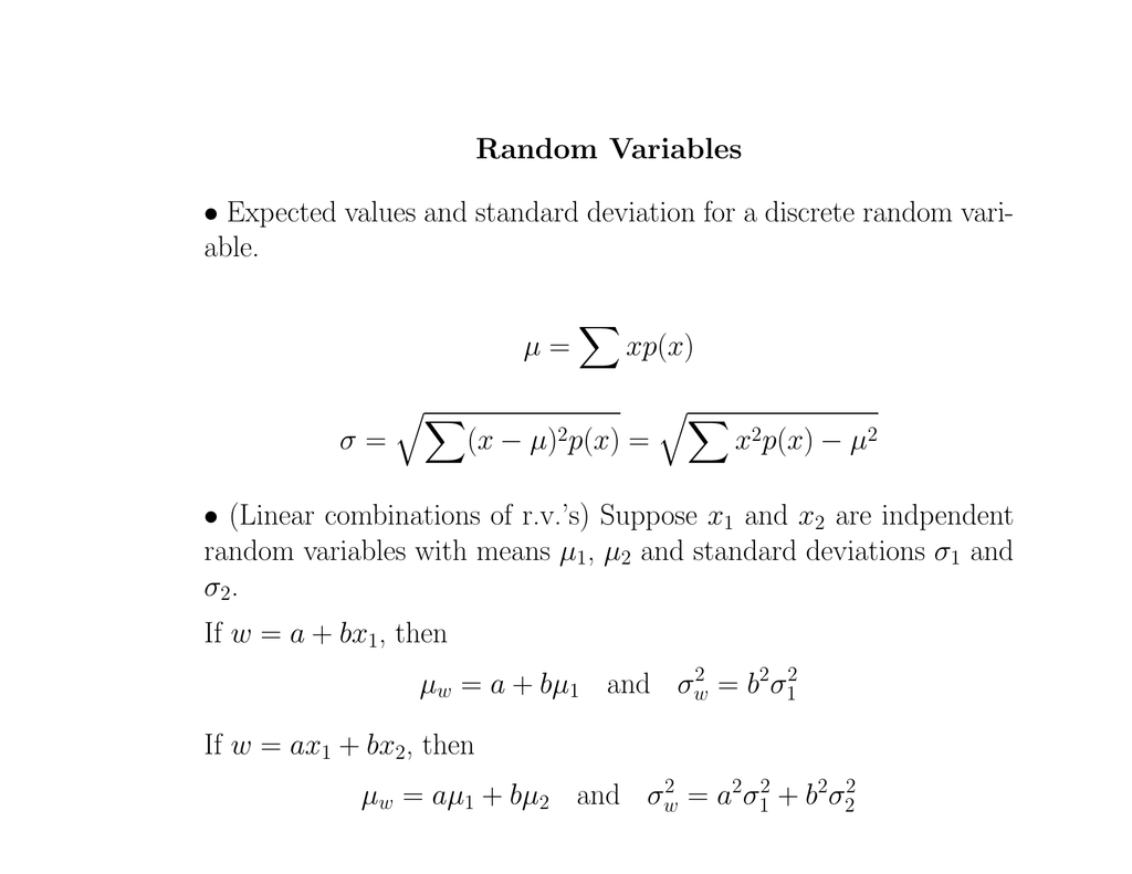 Random Variables Able X