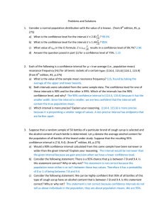 Problems and Solutions  1.  Consider a normal population distribution with the value of σ known.  (from 8