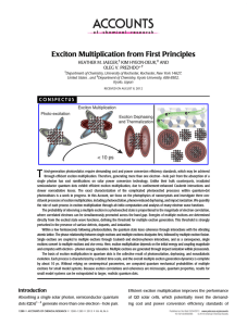 Exciton Multiplication from First Principles HEATHER M. JAEGER, KIM HYEON-DEUK, AND