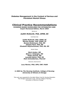 Clinical Practice Recommendations  Diabetes Management in the Context of Serious and