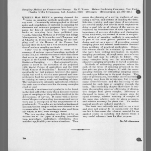 Sampling Methods for Censuses and Surveys. Yore