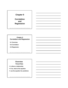 Chapter 9 Correlation and Regression