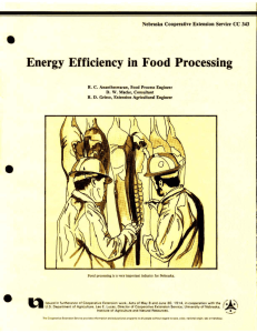 Energy  Efficiency in  Food Processing ..' ~ ··