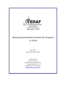 Measuring Sustainable Economic Development in Africa May 1999 Phillip LeBel