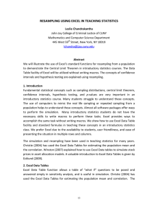 RESAMPLING USING EXCEL IN TEACHING STATISTICS