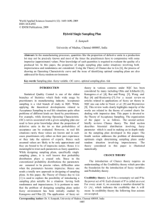 Hybrid Single Sampling Plan S. Sampath University of Madras, Chennai 600005, India