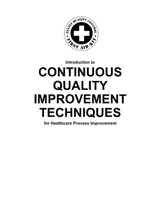 CONTINUOUS QUALITY IMPROVEMENT TECHNIQUES