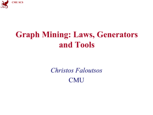 Graph Mining: Laws, Generators and Tools Christos Faloutsos CMU