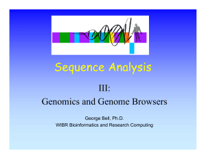 Sequence Analysis III: Genomics and Genome Browsers George Bell, Ph.D.