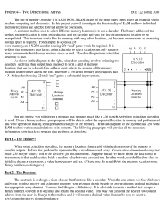 Project 4 – Two Dimensional Arrays