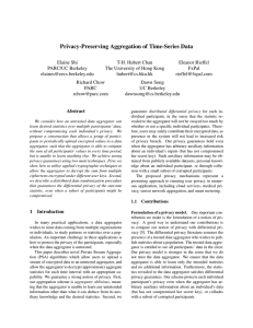 Privacy-Preserving Aggregation of Time-Series Data