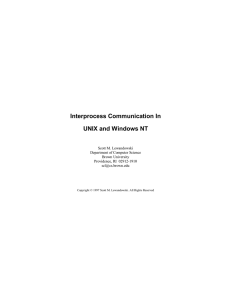 Interprocess Communication In UNIX and Windows NT