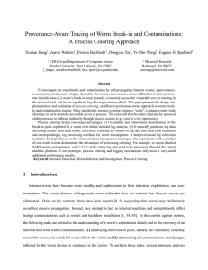 Provenance-Aware Tracing of Worm Break-in and Contaminations: A Process Coloring Approach