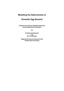 Modelling the Determinants of  Domestic Egg Demand