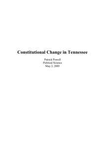 Constitutional Change in Tennessee Patrick Powell Political Science