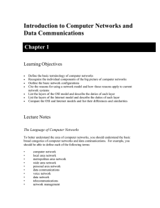 Introduction to Computer Networks and Data Communications Chapter 1 1
