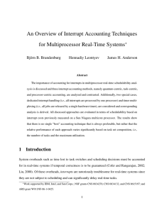 An Overview of Interrupt Accounting Techniques for Multiprocessor Real-Time Systems ∗