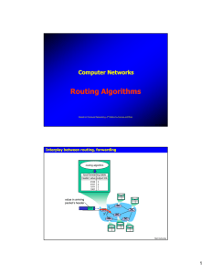 Routing Algorithms Computer Networks 1 Interplay between routing, forwarding