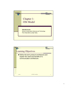 Chapter 1: OSI Model Learning Objectives