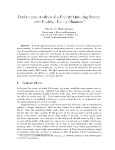 Performance Analysis of a Priority Queueing System over Rayleigh Fading Channels ∗
