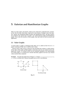 3. Eulerian and Hamiltonian Graphs