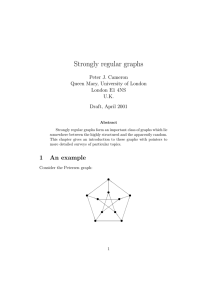 Strongly regular graphs Peter J. Cameron Queen Mary, University of London