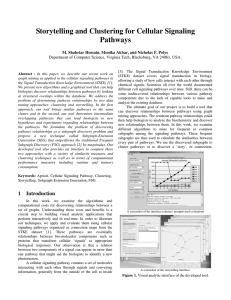 Storytelling and Clustering for Cellular Signaling Pathways