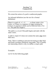 Section 7.4 Connectivity path An informal definition (see the text for a formal