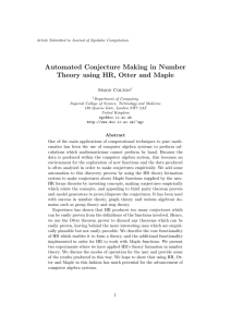 Automated Conjecture Making in Number Theory using HR, Otter and Maple